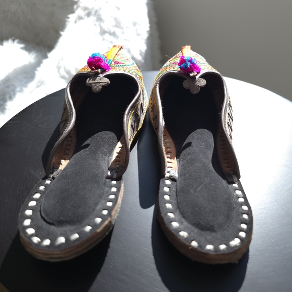 Women Clogs Leather Handmade Indian Casual Slip On Jutties Ballet Flats US 7 - Picture 3 of 10